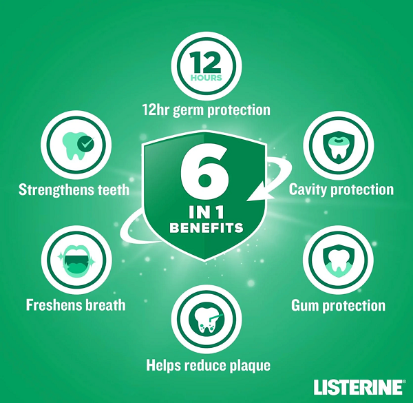 Listerine - Total Care Gum Protect Fresh Mint Fluoride Mouthwash