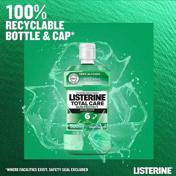 Listerine - Total Care Gum Protect Fresh Mint Fluoride Mouthwash