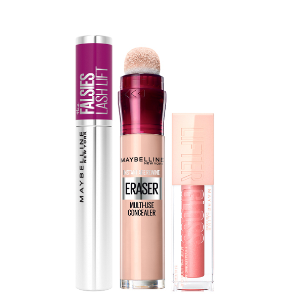 Maybelline - Instant Age Rewind Eraser Concealer, Lifter Gloss & Falsies Lash Lift Mascara Bundle