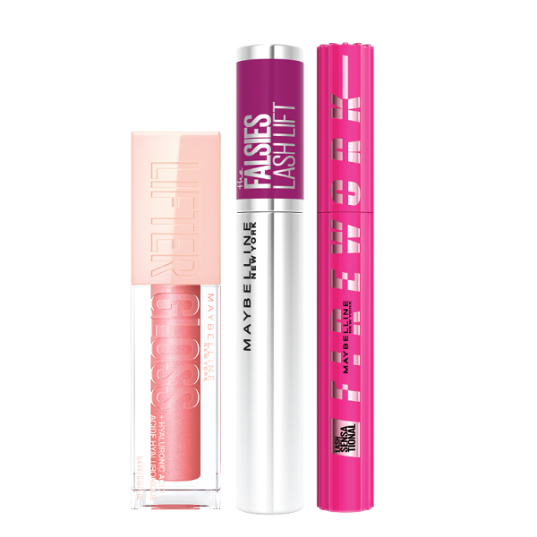 Maybelline - Lash Sensational Firework Mascara, Falsies lash Mascara & Lifter Gloss Bundle