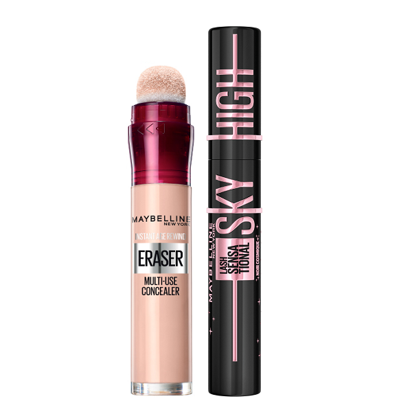 Maybelline - Lash Sensational Sky High Cosmic Black Mascara & Instant Age Rewind Eraser Concealer Bundle