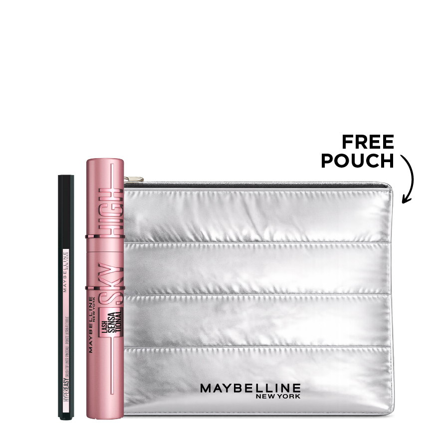 Maybelline - Lash Sensational Sky High Mascara Black & Hyper Easy Liner Bundle