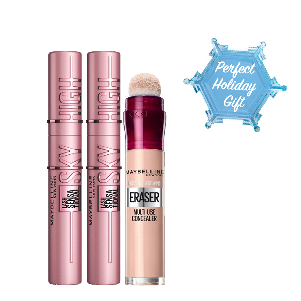 Maybelline - Lash Sensational Sky High Mascara Duo Pack & Instant Age Concealer Bundle