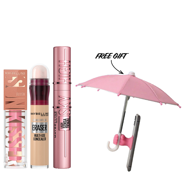 Maybelline - Sunkisser Blush, Eraser Multi Use Concealer & Sky High Mascara Bundle