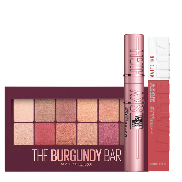 Maybelline - The Burgundy Bar, Superstay Matt Ink Lipstick & Sky High Mascara Bundle