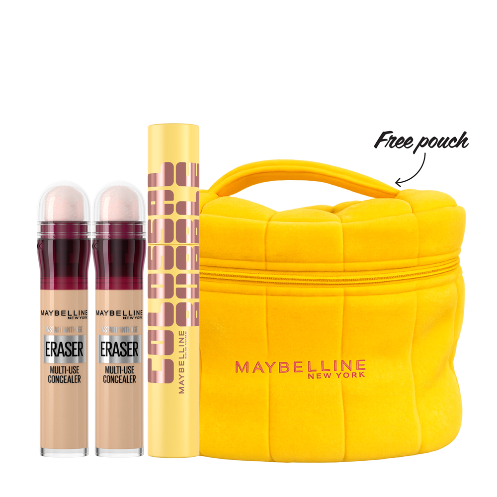 Maybelline - Instant Age Rewind Eraser Concealer Duo Pack & The Colossal Bubble Mascara Black Bundle