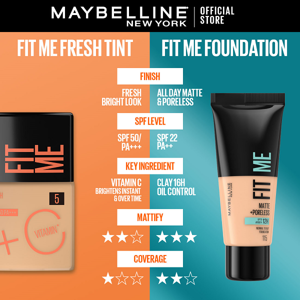 Maybelline - Fit Me Fresh Tint + Vitamin C SPF 50