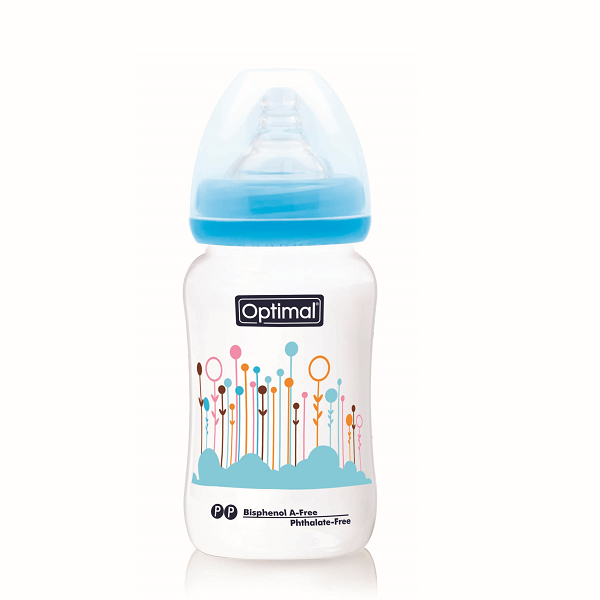 Optimal - PP Wide Neck Feeding Bottle 6-18m 240ml