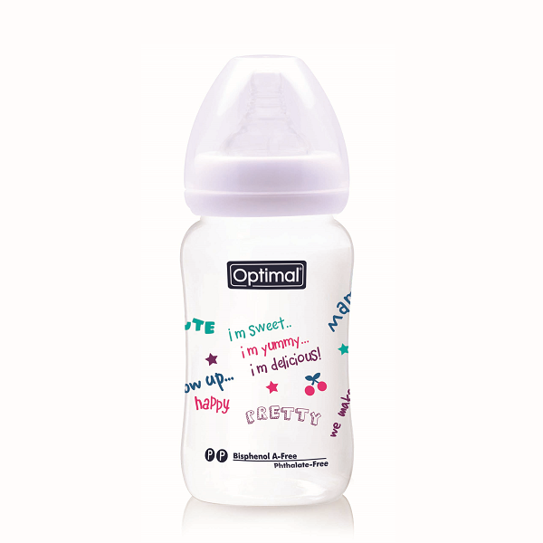 Optimal - PP Wide Neck Feeding Bottle 6-18m 240ml