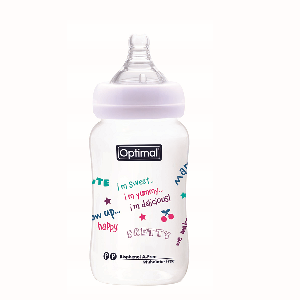 Optimal - PP Wide Neck Feeding Bottle 6-18m 240ml
