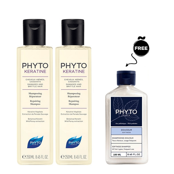 Phyto - Phytokeratine Repairing Shampoo Duo Pack Bundle