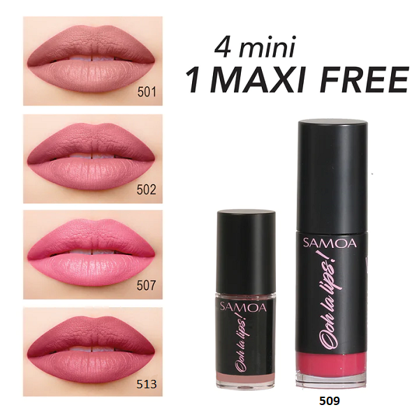 Samoa - Mini Oohlalips Matt Liquid Lipstick 4 minis + Maxi Liquid Lipstick Free