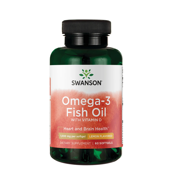Swanson - Omega 3 Fish Oil With Vitamin D 1000mg Lemon Flavoured