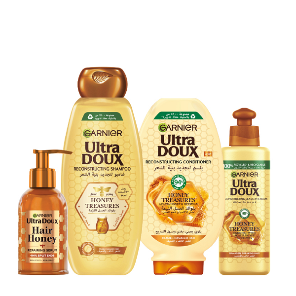 Ultra Doux - Honey Treasures Shampoo, Conditioner, Leave In Cream & Repairing Serum Bundle