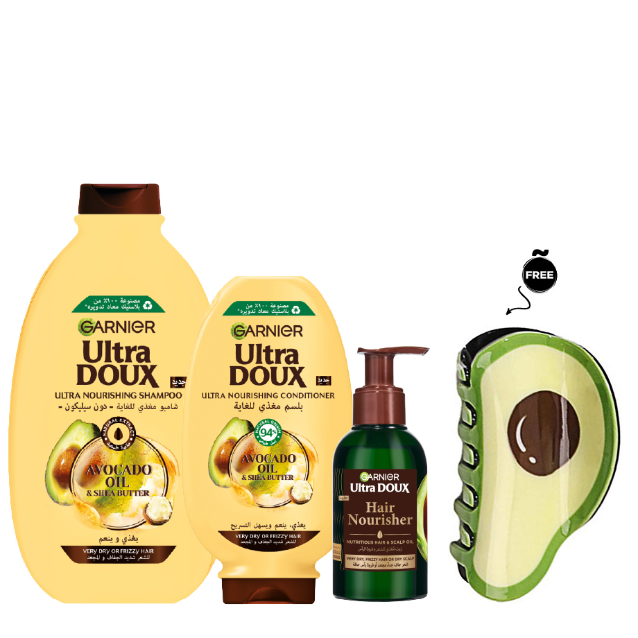 Ultra Doux - Avocado & Shea Butter Shampoo, Conditioner & Scalp Oil Bundle