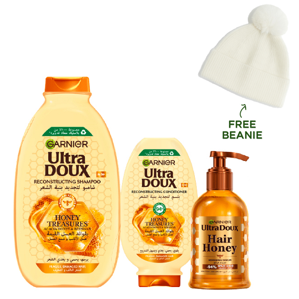 Ultra Doux - Honey Treasures Shampoo, Conditioner & Hair Serum Bundle