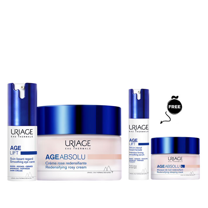 Uriage - Age Absolu Redensifying Rosy Cream + Age Lift Smoothing Eye Care Set