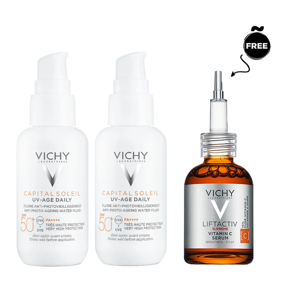 Vichy - Capital Soleil UV Age Daily Water Fluid SPF50+ Duo Pack Bundle