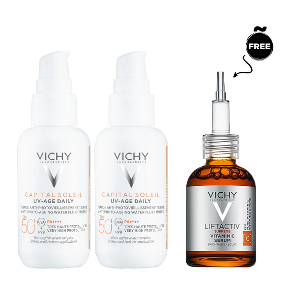 Vichy - Capital Soleil UV Age Daily Water Fluid Tinted SPF50+ Duo Pack Bundle