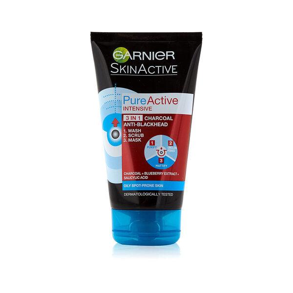 Garnier - Pure Active 3-in-1 Charcoal Wash Scrub And Mask - ORAS OFFICIAL