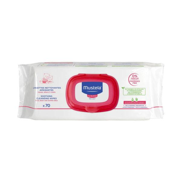Mustela - Soothing Cleansing Wipes Face & Diaper Area Fragrance Free 70 - ORAS OFFICIAL