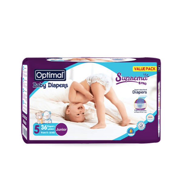 Optimal - Baby Diapers 5 Junior From 11-25 Kg - ORAS OFFICIAL