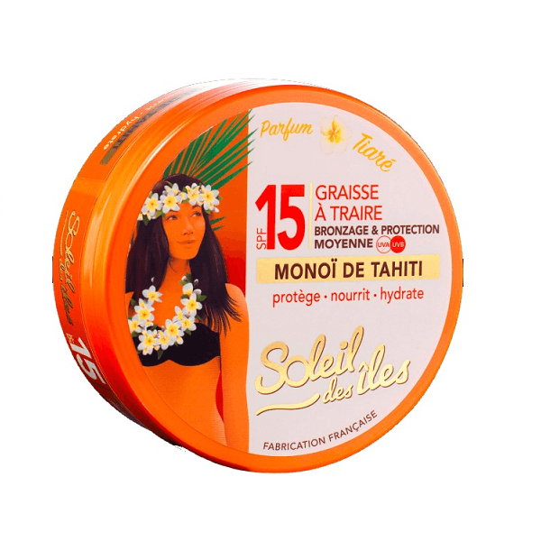 Soleil Des Iles - Graisse A Traire SPF 15 Parfum Tiare Bronzage & Protection Moyenne - ORAS OFFICIAL