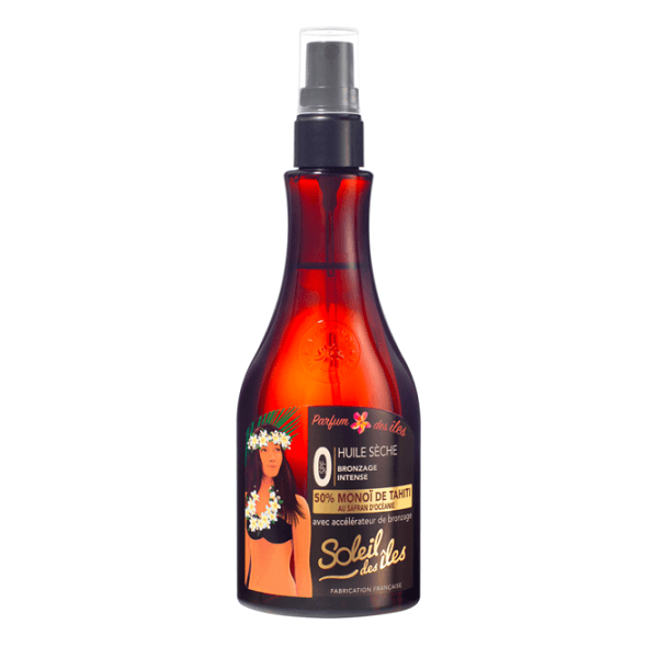 Soleil Des Iles - Huile Seche Bronzage Intense SPF 0 50% Monoi De Tahiti Parfum Des Iles - ORAS OFFICIAL