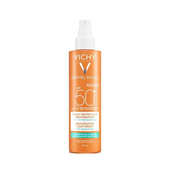 Vichy - Capital Soleil Rehydrating Light Spray With Hyaluronic Acid Salt & Chlorine Protection Spf 50+ - ORAS OFFICIAL